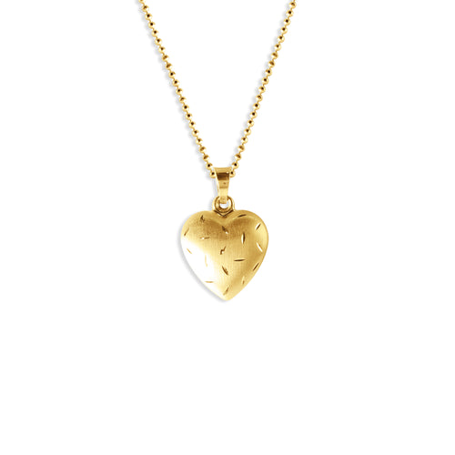 HEART PENDANT WITH CHAIN IN 18K YELLOW GOLD