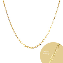 22 INCHES - FLAT PAPERCLIP CHAIN IN (SAUDI) 18K YELLOW GOLD (1)