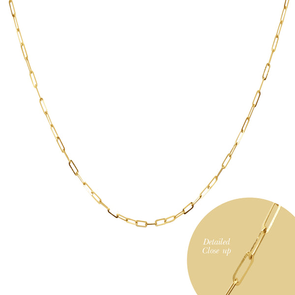 20 INCHES - FLAT PAPERCLIP CHAIN IN (SAUDI) 18K YELLOW GOLD (2)