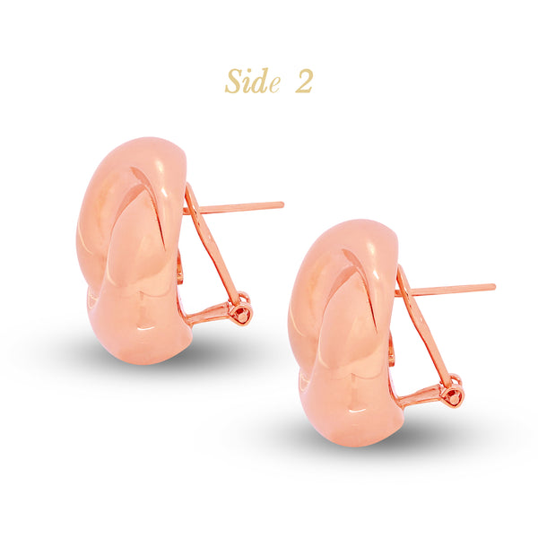 ROUND KNOT LADIES EARRINGS IN (ITALIAN) 18K ROSE GOLD