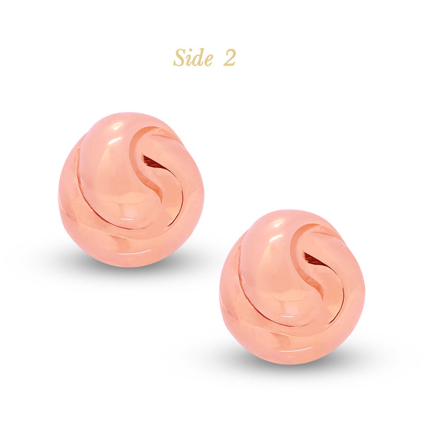 ROUND KNOT LADIES EARRINGS IN (ITALIAN) 18K ROSE GOLD