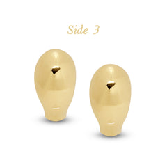 OVAL HUGGIE LADIES HOOP EARRINGS IN (ITALIAN) 18K YELLOW GOLD