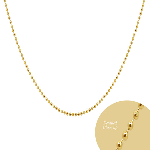 20 INCHES - BALL CHAIN IN (SAUDI) 18K YELLOW GOLD