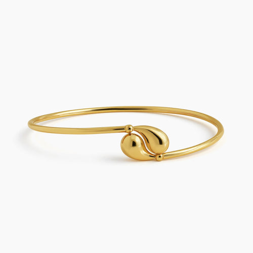 TEAR DROP CUFF LADIES BANGLE IN (SAUDI) 18K YELLOW GOLD