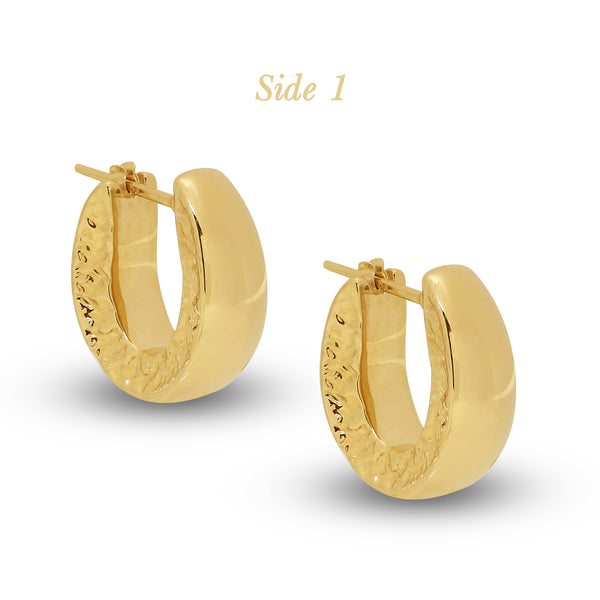 HORSESHOE LADIES EARRINGS IN (ITALIAN) 18K YELLOW GOLD