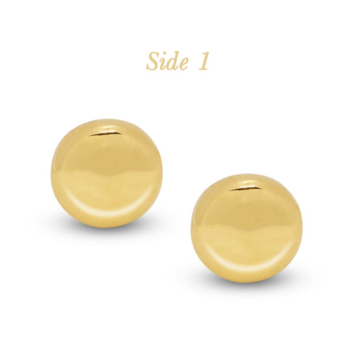 EMBOSSED ROUND LADIES EARRINGS IN (ITALIAN) 18K YELLOW GOLD