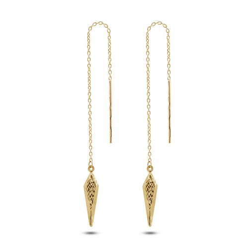 17 MM - HANZO DAGGER LADIES DANGLING EARRINGS IN (SAUDI) 18K YELLOW GOLD