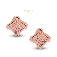 TEXTURED BRAIDED LADIES STUD EARRINGS IN (ITALIAN) 18K ROSE GOLD