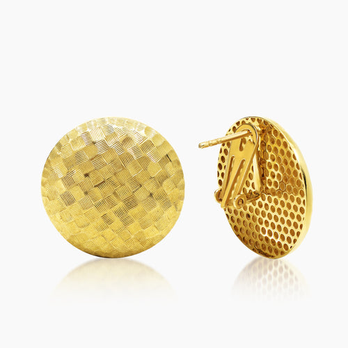 WEAVE LADIES HOOP EARRINGS IN (SAUDI) 18K YELLOW GOLD