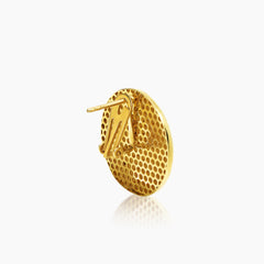 WEAVE LADIES HOOP EARRINGS IN (SAUDI) 18K YELLOW GOLD