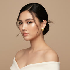 WEAVE LADIES HOOP EARRINGS IN (SAUDI) 18K YELLOW GOLD