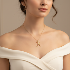LETTER "H" INITIAL PENDANT (± 26 mm X ± 21 mm) IN (SAUDI) 18K YELLOW GOLD