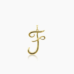 LETTER "F" INITIAL PENDANT (± 26 mm X ± 20 mm) IN (SAUDI) 18K YELLOW GOLD