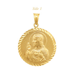 SACRED HEART & PERPETUAL MEDAL (24 MM) IN (SPANISH) 18K YELLOW GOLD