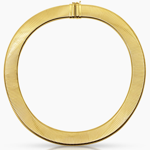 OMEGA CHAIN LADIES CHOKER IN (ITALIAN) 18K YELLOW GOLD