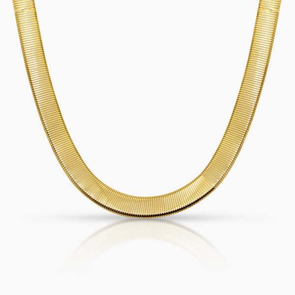 OMEGA CHAIN LADIES CHOKER IN (ITALIAN) 18K YELLOW GOLD