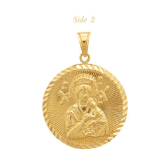 SACRED HEART & PERPETUAL MEDAL (24 MM) IN (SPANISH) 18K YELLOW GOLD