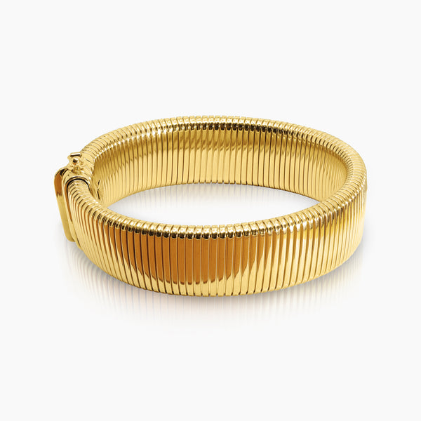 OMEGA CHAIN LADIES BANGLE IN (ITALIAN) 18K YELLOW GOLD