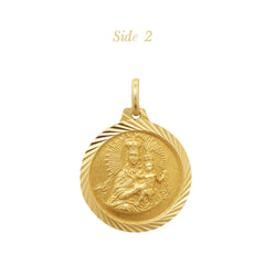 SACRED HEART & MOUNT CARMEL MEDAL (17 MM) IN (SPANISH) 18K YELLOW GOLD