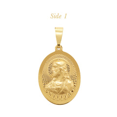 SACRED HEART MEDAL (16 MM) IN (SPANISH) 18K YELLOW GOLD