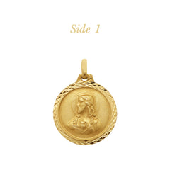 SACRED HEART & MOUNT CARMEL MEDAL (16 MM) IN (SPANISH) 18K YELLOW GOLD