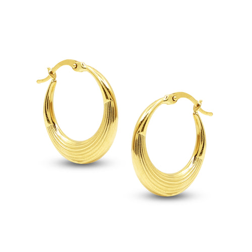 CLASSIC CREOLE ROUND LADIES HOOP EARRINGS IN (SAUDI) 18K YELLOW GOLD