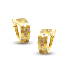 SCATTERED DOTS LADIES EARRINGS IN (SAUDI) 18K YELLOW / WHITE GOLD