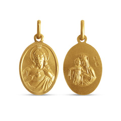 SACRED HEART & PERPETUAL 17MM MEDAL IN 18K YELLOW GOLD
