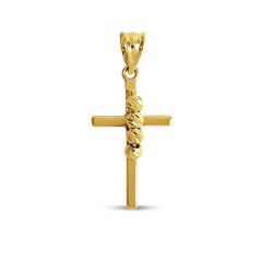 CROSS PENDANT WITH BALL DESIGN IN 18K YELLOW GOLD