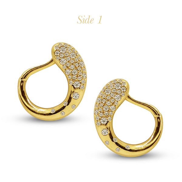 MERCY ROUND LADIES HOOP EARRINGS WITH 82=0.73 / 6.2 / 6.01 CARATS DIAMONDS IN 18K YELLOW GOLD