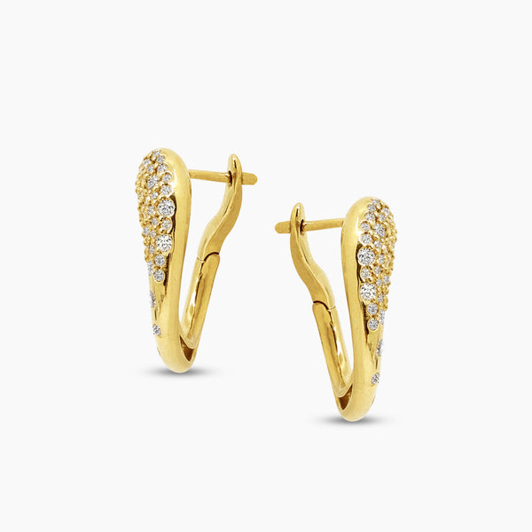 MERCY ROUND LADIES HOOP EARRINGS WITH 82=0.73 / 6.2 / 6.01 CARATS DIAMONDS IN 18K YELLOW GOLD