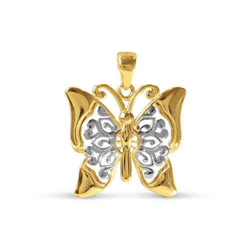 BUTTERFLY PENDANT IN 18K TWO-TONE GOLD