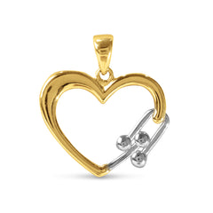 HEART WITH HARDWARE DESIGN PENDANT IN 18K TWO-TONE GOLD