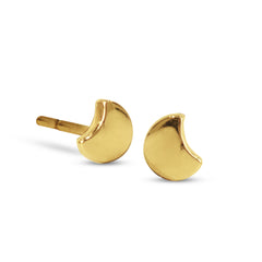 HALF MOON STUD KIDS EARRINGS IN 18K YELLOW GOLD