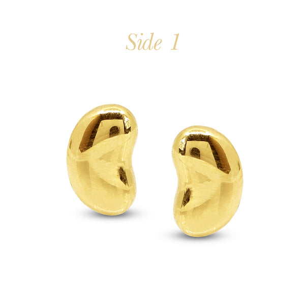 BEANS LADIES STUD EARRINGS IN (ITALIAN) 18K YELLOW GOLD