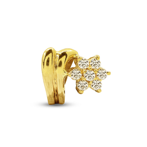 FLOWER PENDANT WITH 7=0.11 / 0.9 CARATS DIAMONDS IN 14K YELLOW GOLD