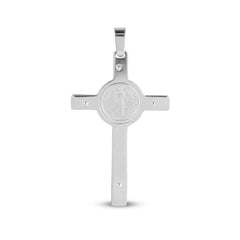 ST. BENEDICT CRUCIFIX PENDANT IN 14K WHITE GOLD