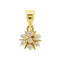 STAR PENDANT WITH 7=0.118 / 0.7 CARATS DIAMONDS IN 14K YELLOW GOLD