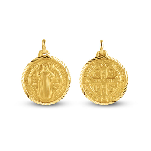 SAINT BENEDICT MEDAL 20MM IN 18K YELLOW GOLD