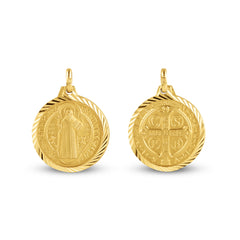 ST. BENEDICT MEDAL 18MM IN 18K YELLOW GOLD