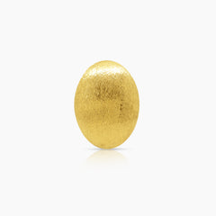 TEXTURED OVAL LADIES HOOP EARRINGS IN (SAUDI) 18K YELLOW GOLD