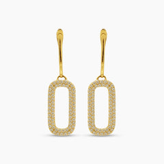 PAPER CLIP CHAIN LADIES HOOP EARRINGS WITH 136=0.52 / 2.78 / 2.9 CARAT DIAMONDS IN 18K YELLOW GOLD