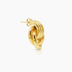 KNOT LADIES HOOP EARRINGS IN (SAUDI) 18K YELLOW GOLD