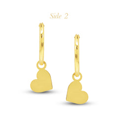 CLASSIC HEART LADIES HOOP EARRINGS IN (SPANISH) 18K YELLOW GOLD