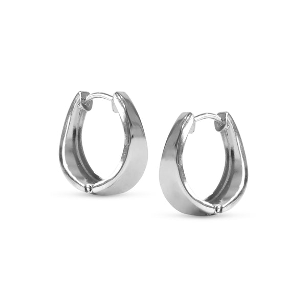 HUGGIES EARRINGS IN 18K WHITE GOLD