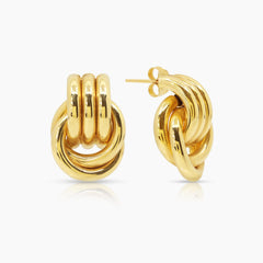 KNOT LADIES HOOP EARRINGS IN (SAUDI) 18K YELLOW GOLD
