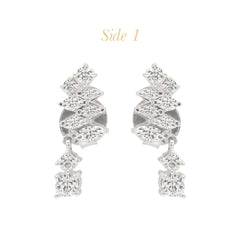 DIAMOND TREE LADIES STUD EARRINGS WITH 8=0.34 / 10MQ=0.34 / 2.3 CARAT DIAMONDS IN 18K WHITE GOLD