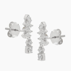 DIAMOND TREE LADIES STUD EARRINGS WITH 8=0.34 / 10MQ=0.34 / 2.3 CARAT DIAMONDS IN 18K WHITE GOLD