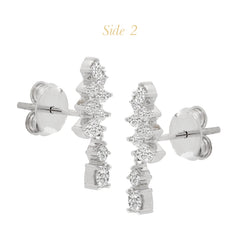 DIAMOND TREE LADIES STUD EARRINGS WITH 8=0.34 / 10MQ=0.34 / 2.3 CARAT DIAMONDS IN 18K WHITE GOLD