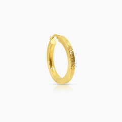 ROUND THIN DIAMOND CUT LADIES HOOP EARRINGS IN (SAUDI) 18K YELLOW GOLD